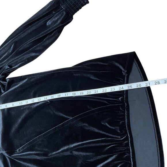 WONDERLY VELVET BLOUSE FAUX WRAP SIZE XS RELAXED FIT HOLIDAY CHIC BLACK CLASSIC - Picture 8 of 8